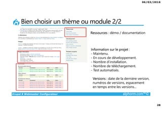 06/03/2016
3
Drupal 8 Webmaster Configurateur alphorm.com™©
Présentation du formateur
• Wilfrid Roze
• wilfrid.roze@emerya.fr
• Consultant / Formateur Drupal
• Gérant fondateur de la société émérya,
spécialisée en développement Drupal sur Paris et Tunis.
Mes références :
Mon profil LinkedIn : https://fr.linkedin.com/pub/wilfrid-roze/25/208/612
Site internet d’émérya : www.emerya.fr
 