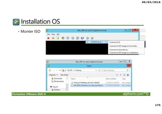 06/03/2016
175
Formation VMware ESXi 6 alphorm.com™©
Installation OS
• Monter ISO
 