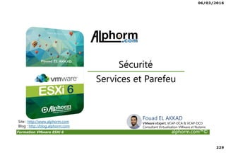 06/03/2016
14
Formation VMware ESXi 6 alphorm.com™©
Plan
• Définition et vocabulaire
• Concept de virtualisation
• Domaines d’application
• Limites de la technologie
• Pourquoi virtualiser ?
• L’écosystème VMware
• Qu’est ce que vSphere ?
 
