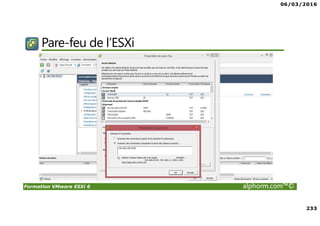 06/03/2016
233
Formation VMware ESXi 6 alphorm.com™©
Pare-feu de l’ESXi
 