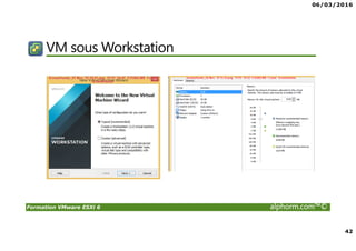 06/03/2016
42
Formation VMware ESXi 6 alphorm.com™©
VM sous Workstation
 