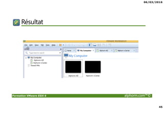 06/03/2016
45
Formation VMware ESXi 6 alphorm.com™©
Résultat
 