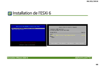 06/03/2016
68
Formation VMware ESXi 6 alphorm.com™©
Installation de l’ESXi 6
 