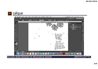 30/03/2016
219
Formation Adobe Illustrator CC, Découverte du vectoriel alphorm.com™©
Déplacement de tracés d’un sous-calque à un
calque
 