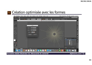 30/03/2016
54
Formation Adobe Illustrator CC, Découverte du vectoriel alphorm.com™©
Création optimisée avec les formes
 