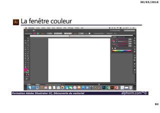 30/03/2016
82
Formation Adobe Illustrator CC, Découverte du vectoriel alphorm.com™©
La fenêtre couleur
 