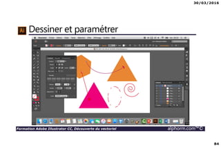 30/03/2016
84
Formation Adobe Illustrator CC, Découverte du vectoriel alphorm.com™©
Dessiner et paramétrer
 