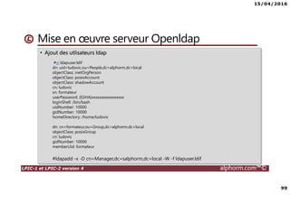 15/04/2016
5
LPIC-1 et LPIC-2 version 4 alphorm.com™©
Cette formation est la mise à jour des formation 1 et 2
• http://www.alphorm.com/tutoriel/formation-en-ligne-linux-lpic-1-
comptia-linuxplus
 