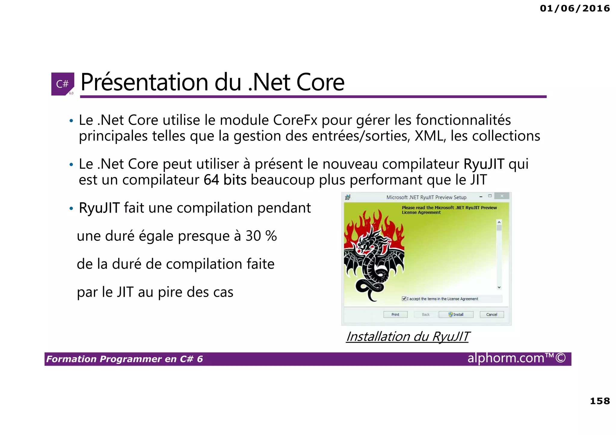 01/06/2016 9 Formation Programmer en C# 6 alphorm.com™© Liens utiles • Un lien vers mon groupe Facebook C# http://www.facebook.com/groups/csharp.programming/ 