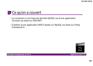 01/06/2016
11
Formation Programmer en C# 6 alphorm.com™©
Are You ready ? ☺
 