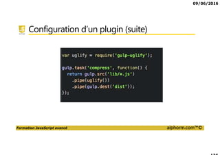 09/06/2016
Formation JavaScript avancé alphorm.com™©
Configuration d’un plugin (suite)
 