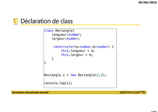 09/06/2016
Formation JavaScript avancé alphorm.com™©
Déclaration de class
 