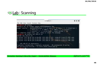16/06/2016
48
Formation Hacking & Sécurité, Expert – Vulnérabilités Réseaux alphorm.com™©
Lab : Scanning
 
