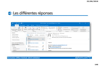 22/06/2016
146
Formation Office Outlook 2016 Initiation alphorm.com™©
Les différentes réponses
 