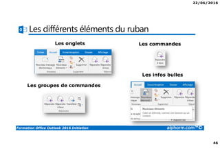 22/06/2016
3
Formation Office Outlook 2016 Initiation alphorm.com™©
Présentation du formateur
Pascale BOUSSARD
• pascale.boussard@multidevid.com
• Consultant & Expert Microsoft Office
• Mission conseil, développement en SI
• Certifiée Microsoft Office Specialist Master
 