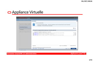 01/07/2016
174
Formation OracleVM 3.X Administration alphorm.com™©
Appliance Virtuelle
 