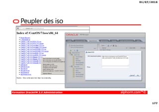 01/07/2016
177
Formation OracleVM 3.X Administration alphorm.com™©
Peupler des iso
 