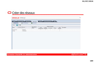 01/07/2016
189
Formation OracleVM 3.X Administration alphorm.com™©
Créer des réseaux
 