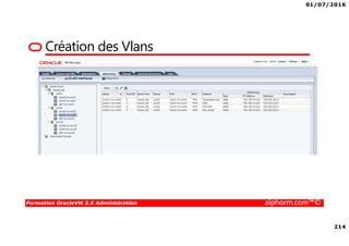 01/07/2016
214
Formation OracleVM 3.X Administration alphorm.com™©
Création des Vlans
 