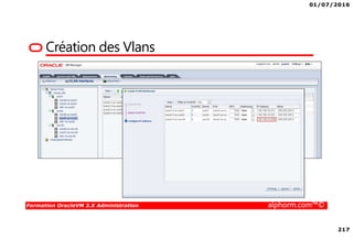 01/07/2016
217
Formation OracleVM 3.X Administration alphorm.com™©
Création des Vlans
 