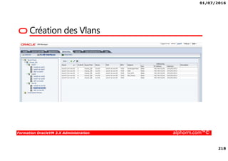 01/07/2016
218
Formation OracleVM 3.X Administration alphorm.com™©
Création des Vlans
 