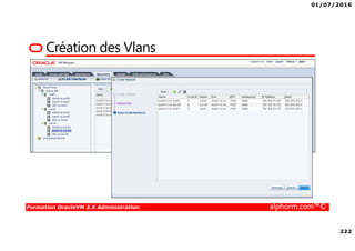 01/07/2016
222
Formation OracleVM 3.X Administration alphorm.com™©
Création des Vlans
 