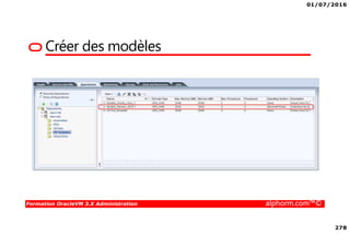 01/07/2016
278
Formation OracleVM 3.X Administration alphorm.com™©
Créer des modèles
 