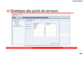 01/07/2016
300
Formation OracleVM 3.X Administration alphorm.com™©
Stratégies des pools de serveurs
 