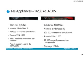 25/07/2016
3
Formation Stormshield, Administration alphorm.com™©
Présentation du Formateur
Matthieu Bayle
• Bayle.matthieu.alphorm@gmail.com
• Consultant en sécurité et Ingénieur systèmes/réseaux
• Ma mission actuelle
 