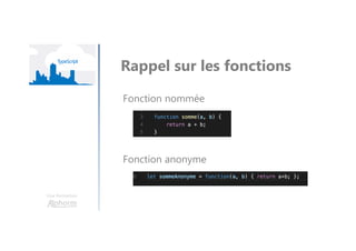 Une formation
Rappel sur les fonctions
Fonction nommée
Fonction anonyme
 