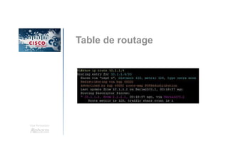 Une formation
Table de routage
 