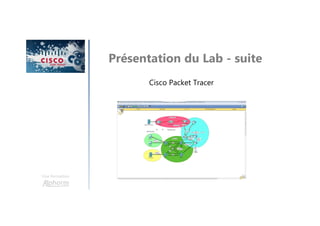 Une formation
Présentation du Lab - suite
Cisco Packet Tracer
 