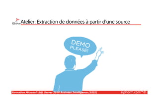 Formation Microsoft SQL Server 2016 Business Intelligence (SSIS) alphorm.com™©
Les prérequis matériel
• Mémoire
• Minimum :
• Éditions SQL Server 2016 CTP 3.2 : 2024 MO
• Processeur
• Minimum :
• Processeur x86 : 1,0 GHz, Processeur x64 : 1,4 GHz
• Recommandé : 2,0 GHz ou plus
• Disque
• Minimum :
• 30 GB disponible
 