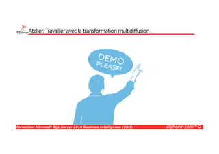 Formation Microsoft SQL Server 2016 Business Intelligence (SSIS) alphorm.com™©
Atelier: Travailler avec la transformation multidiffusion
 