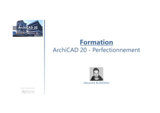 Formation
ArchiCAD 20 - Perfectionnement
Une formation
Alexandre BLONDEAU
 