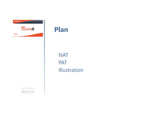 Une formation
NAT
PAT
Illustration
Plan
 