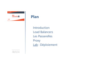 Une formation
Introduction
Load Balancers
Les Passerelles
Proxy
Lab : Déploiement
Plan
 