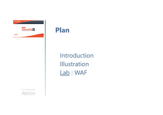 Une formation
Introduction
Illustration
Lab : WAF
Plan
 