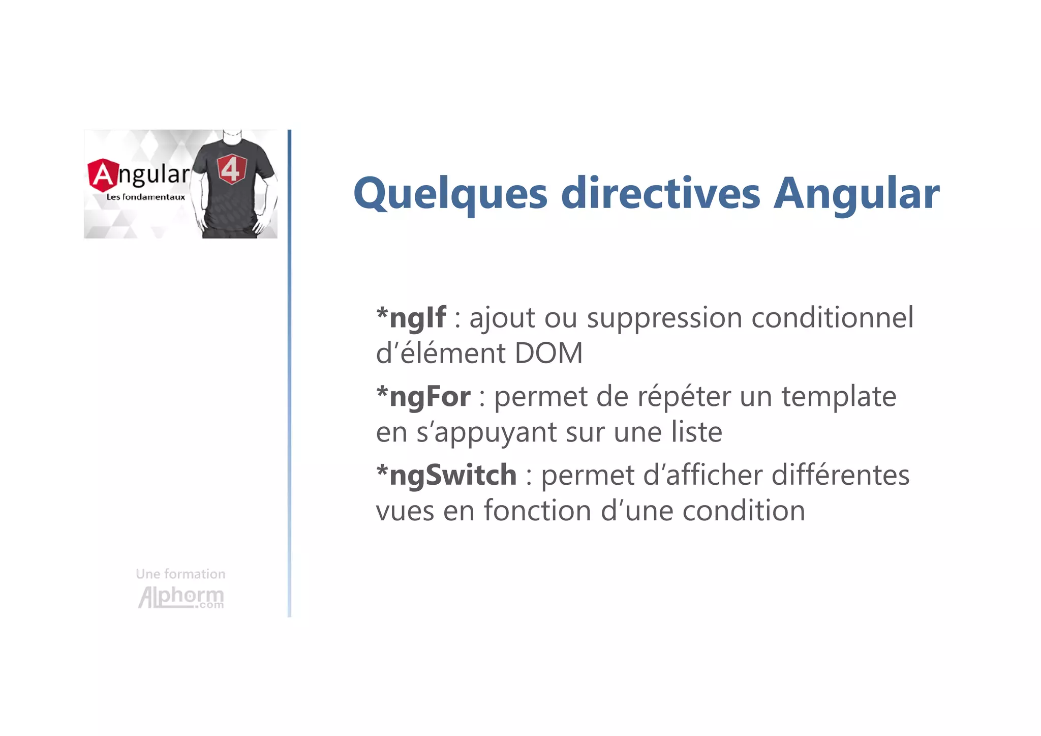 Une formation
Microsoft Visual Studio Code
Ng-cli (https://cli.angular.io/)
Présentation des outils
 