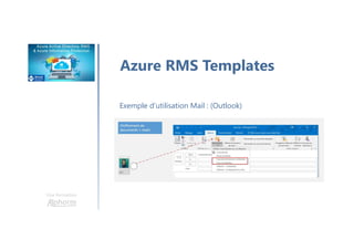 Une formation
Azure RMS Templates
Exemple d’utilisation Mail : (Outlook)
 
