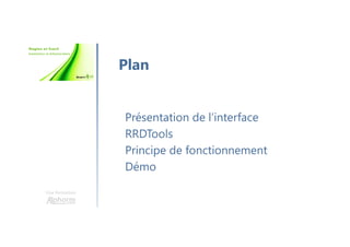 Une formation
Présentation de l’interface
RRDTools
Principe de fonctionnement
Démo
Plan
 