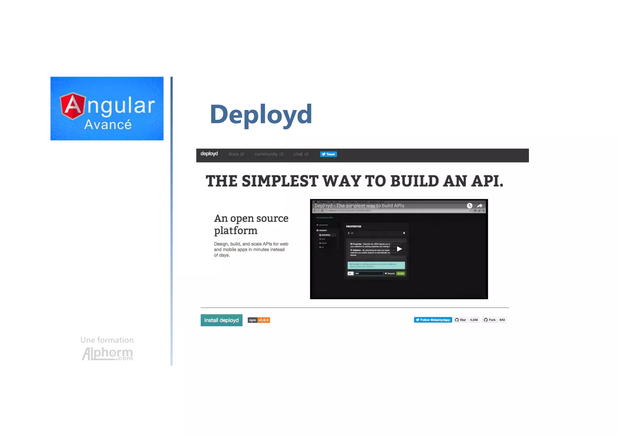 Une formation Deployd 
