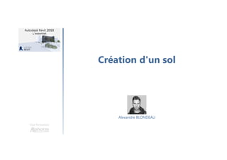Création d'un sol
Une formation
Alexandre BLONDEAU
 