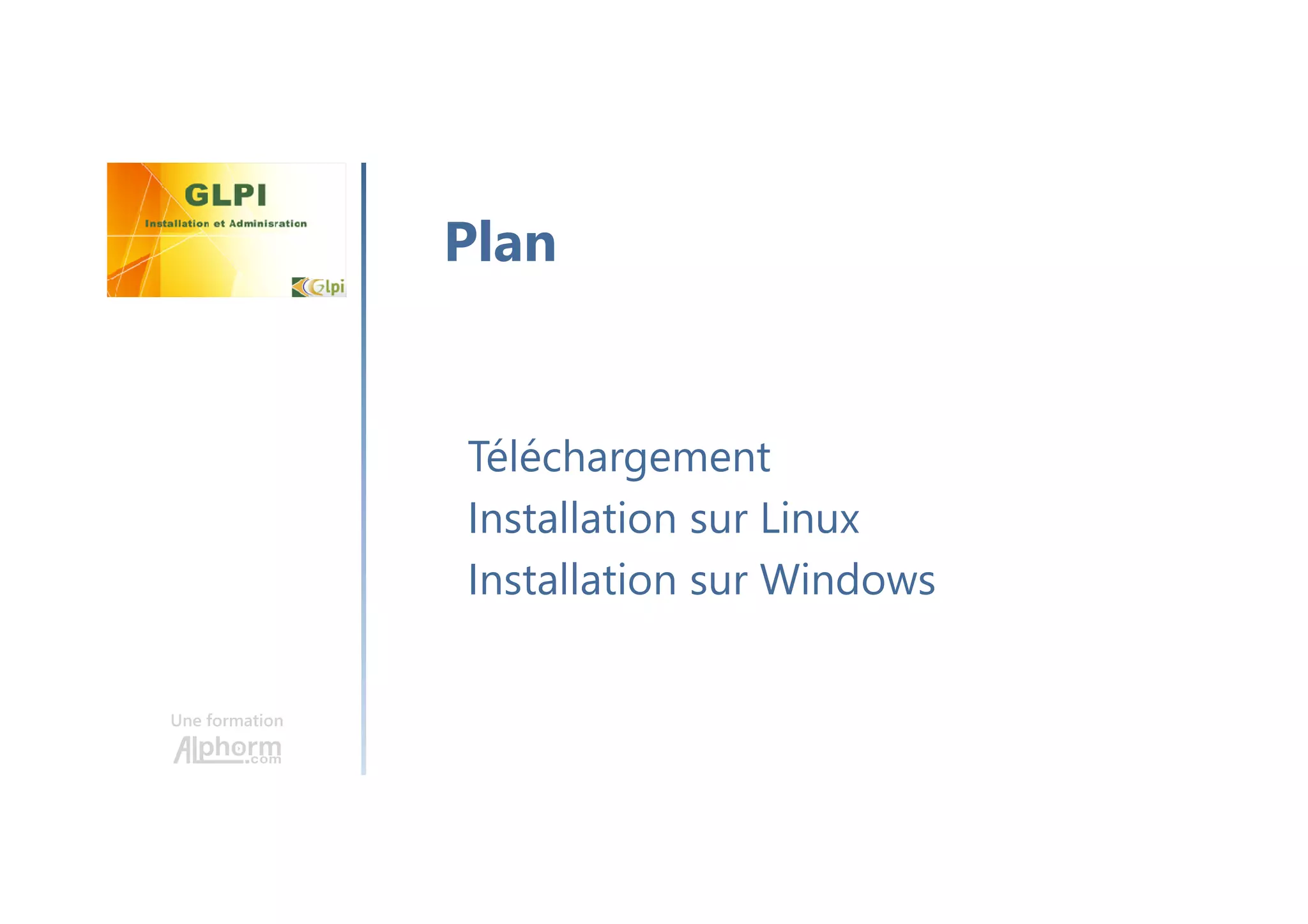 Une formation
Public concerné
Ingénieurs Système chargés de parcs
Techniciens informatique désirant mettre en
place une solution de gestion de parc
 