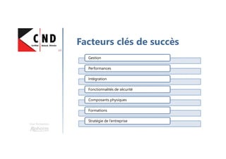 Une formation
Durcissement serveurs Web
Placer les serveurs de support au niveau
d’un réseau protégé :
Ex. LDAP, BDD, Radius …
Restreindre le trafic entre :
Réseau public
Serveur Web
Serveurs de support
 