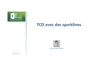 TCD avec des sparklines
Une formation
Pascale BOUSSARD
 