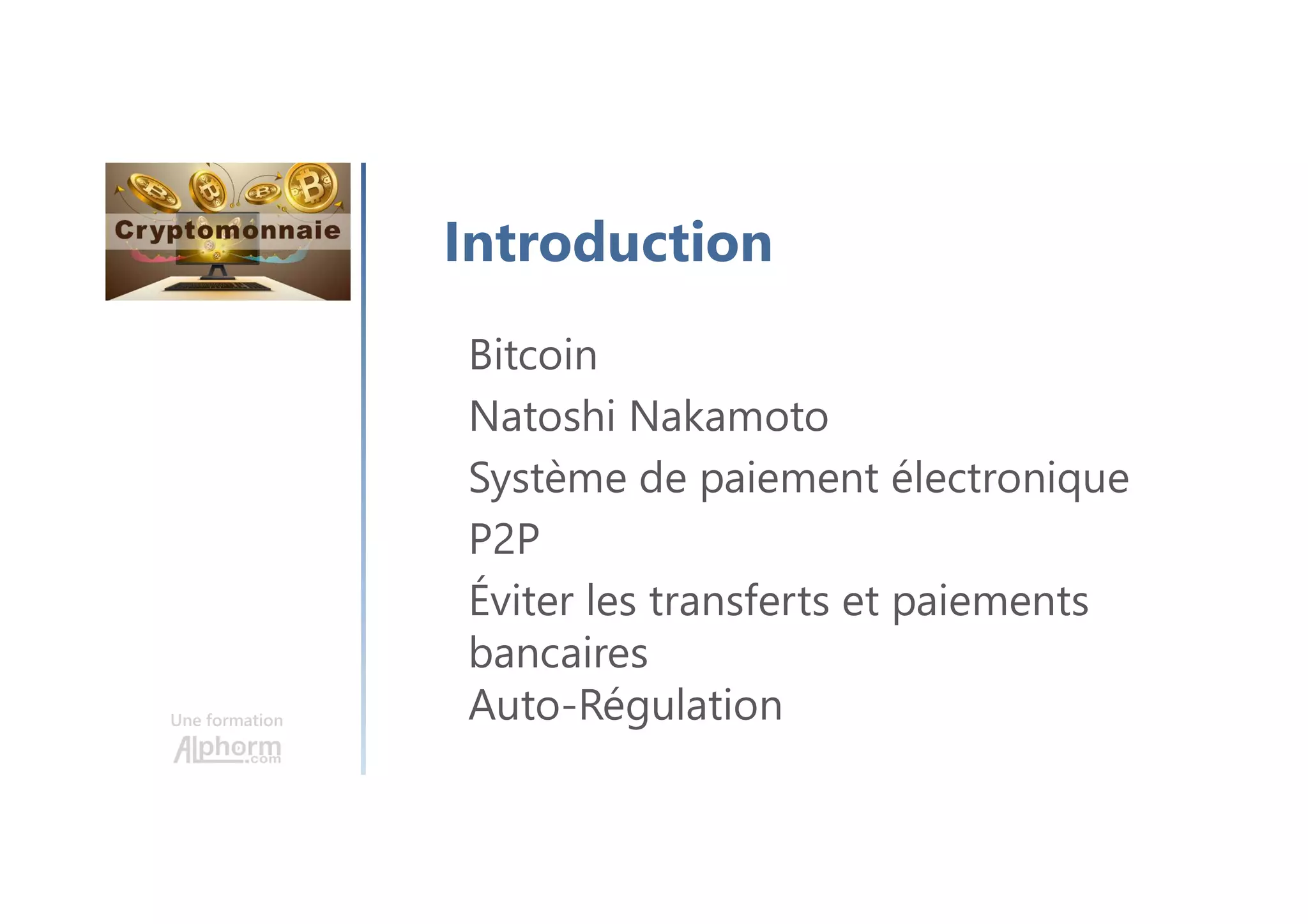 Alphorm.com Formation Comprendre la cryptomonnaie | PDF