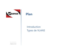 Une formation
Introduction
Types de VLANS
Plan
 