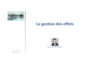 La gestion des effets
Une formation
Alexandre BLONDEAU
 