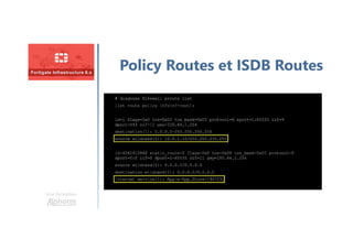 Une formation
Policy Routes et ISDB Routes
 